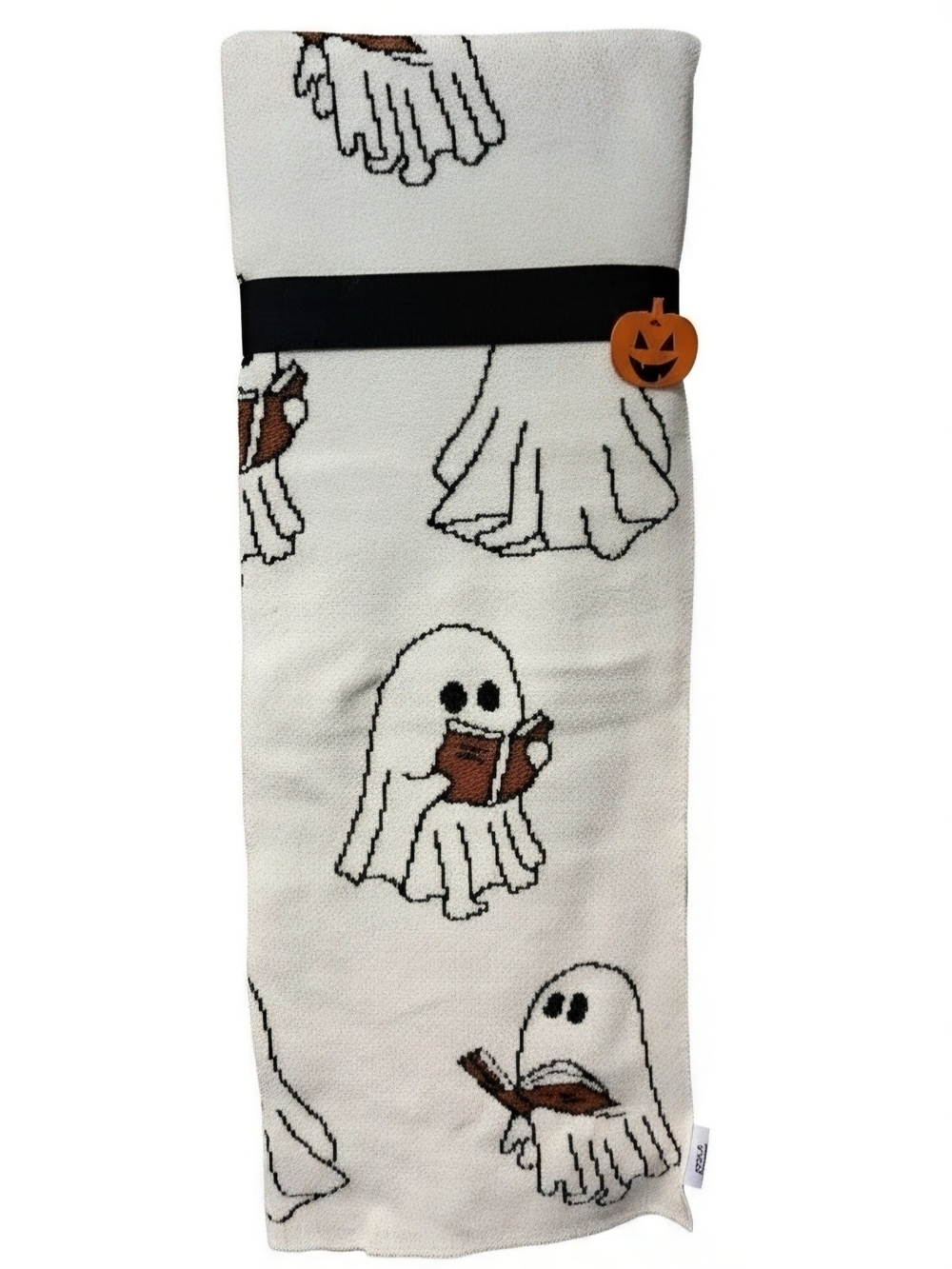 New Queenwest Ghost Reading Book 50x70 Throw Blanket Knit Halloween